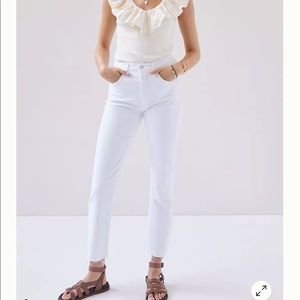 Agolde Riley White Straight Leg Jeans